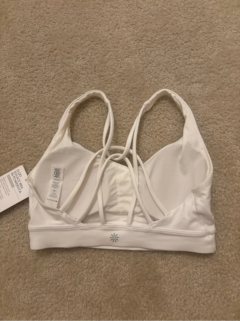 Athleta White Strappy Crisscross Sports Bra